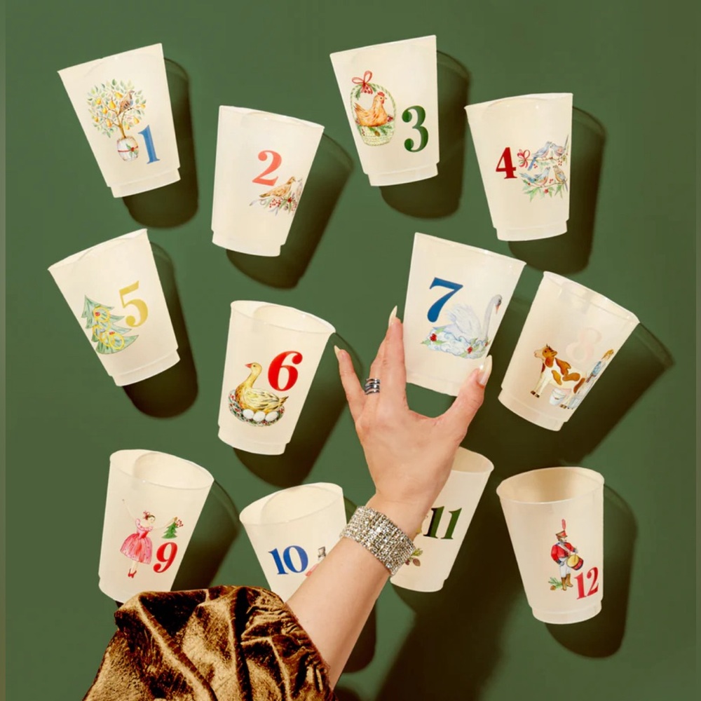 12 Days of Christmas Frosted Cups